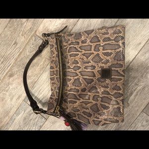 Dooney Bourke snakeskin large hobo bag